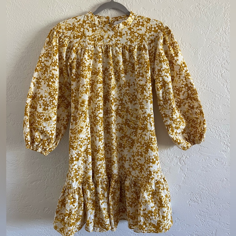 Topshop Floral Cotton Linen Dress